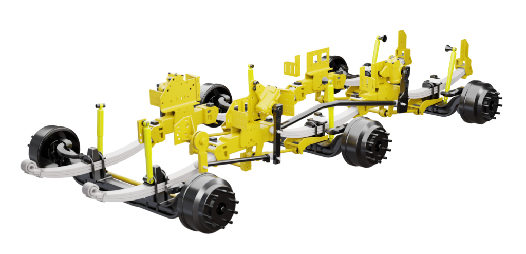 3D render of a truck suspension